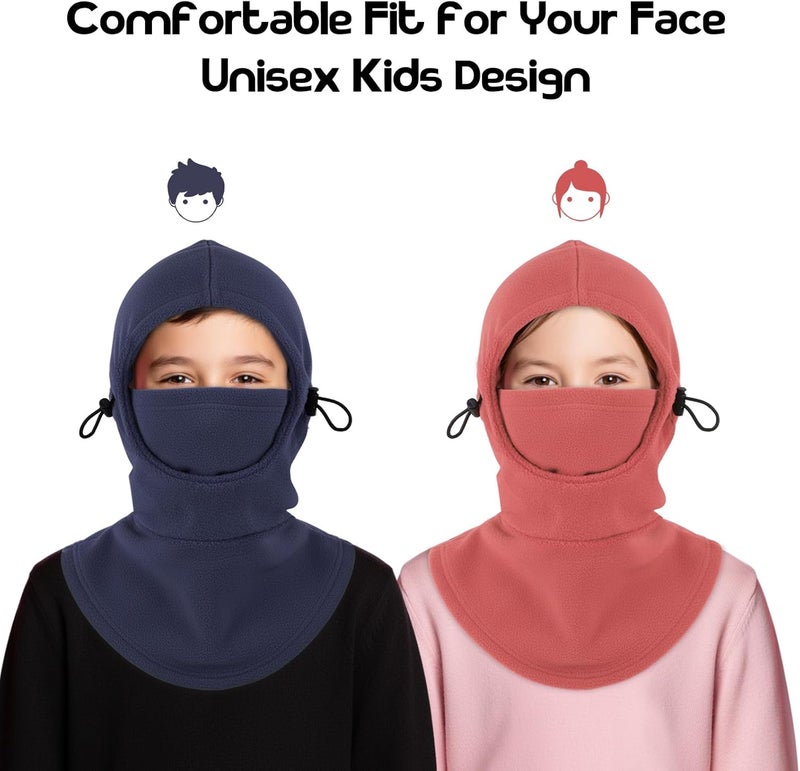 NON STOP Thickened Kids Ski Mask Winter Hat, Heavy Weight Kids Balaclava Face Mask Windproof Fleece Caps for Child, Teenagers - Image 2